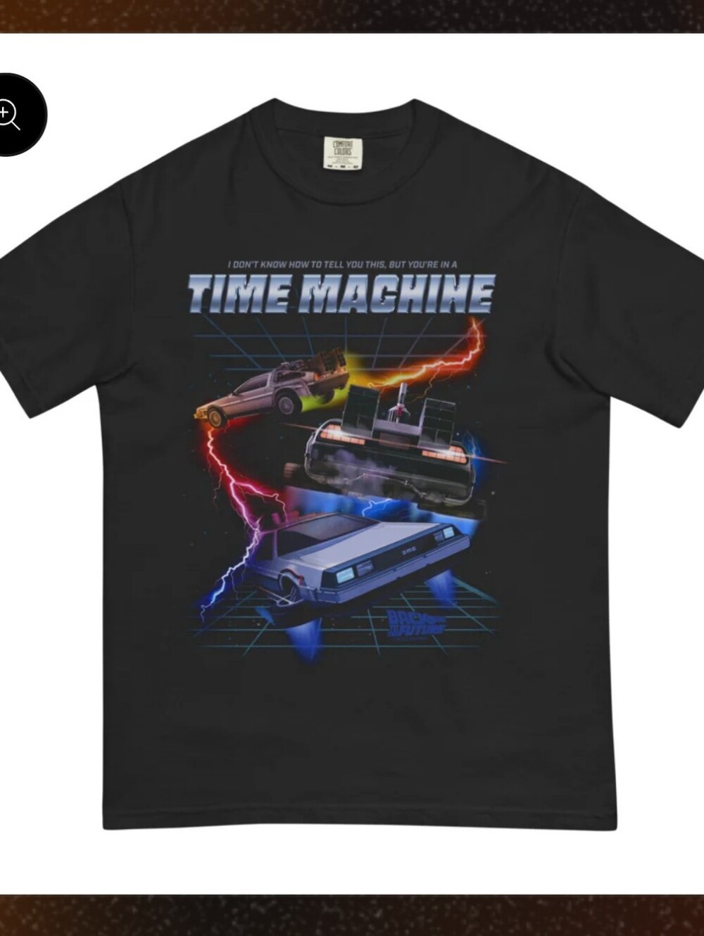 Regal Black Back to the Future Time Machine Graphic 100% Cotton T-Shirt, SizeXXL